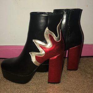 Sexy black leather boots